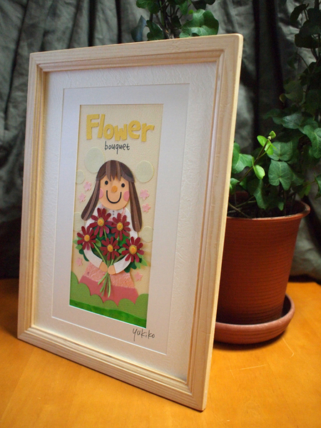 貼り絵…半立体作品であたたかい雰囲気のあるフレームです♪