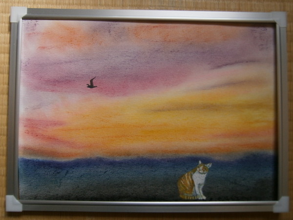 猫と夕焼け」 by 藤岡 充｜Artmeter｜暮らしを彩るアートが