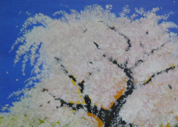 桜の花びらが美しく表現されています。