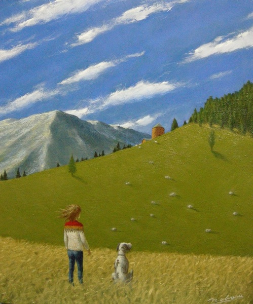 高原の羊牧場