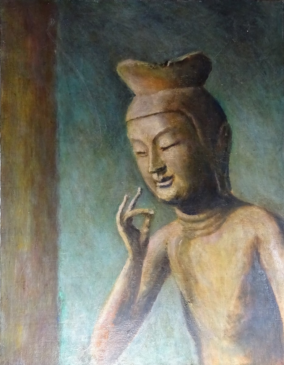 弥勒菩薩 油彩 F6